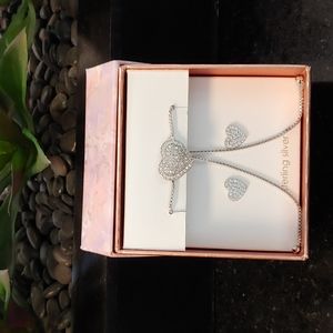 Guiliana heart bracelet and earrings set